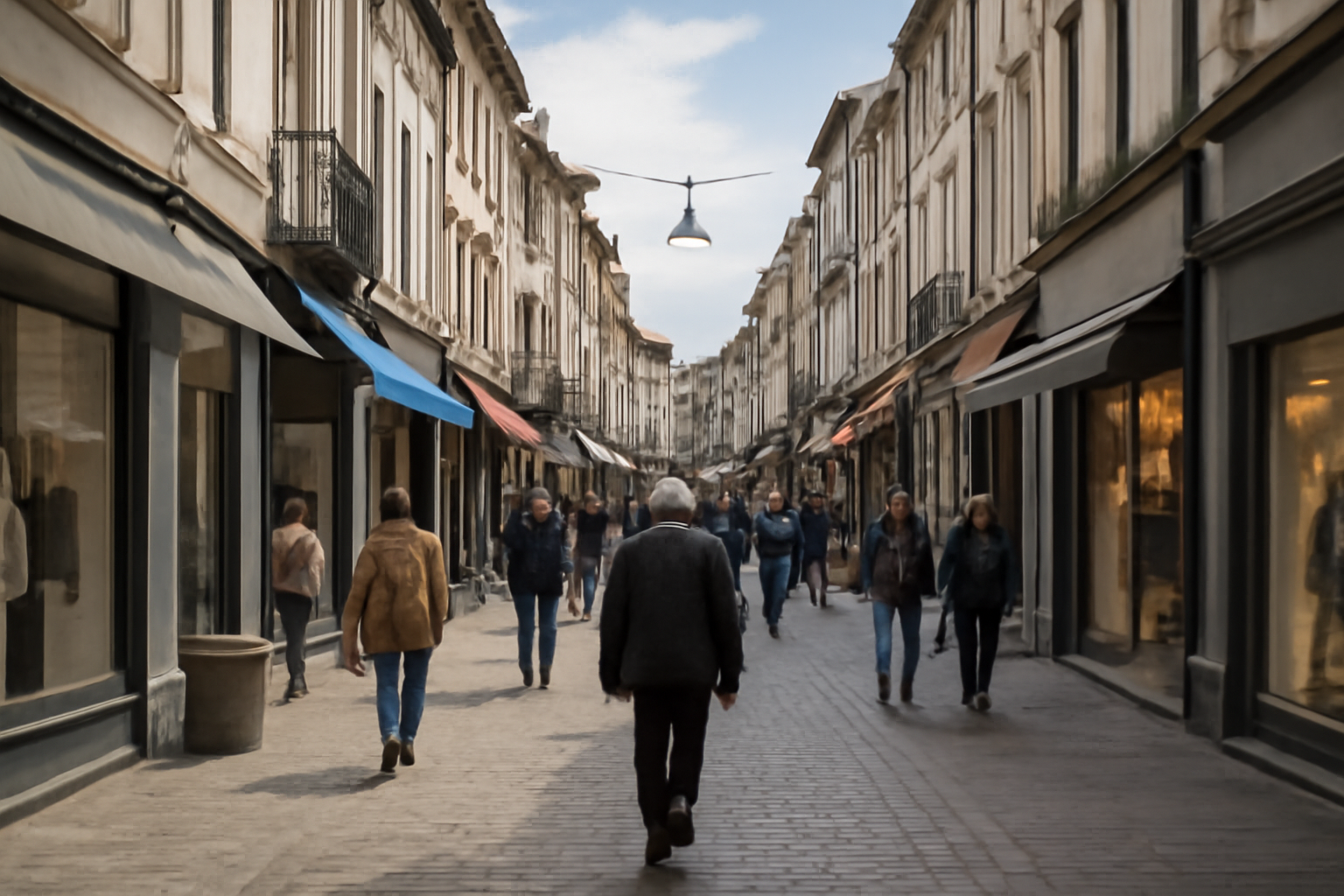 rue commerçante à Tarbes