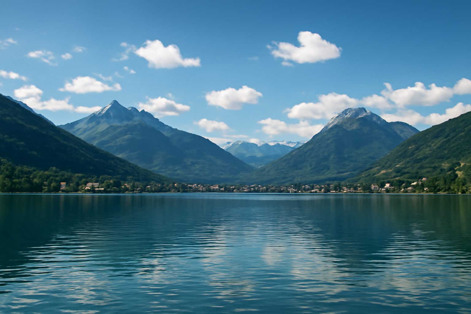 lac d Annecy et montagnes