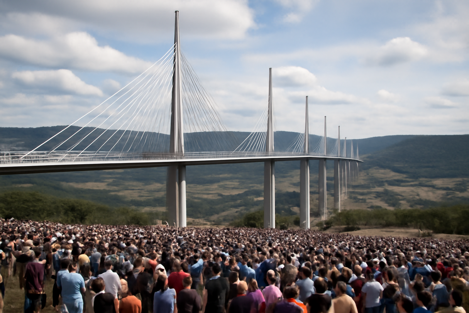 viaduc de Millau lors d un événement