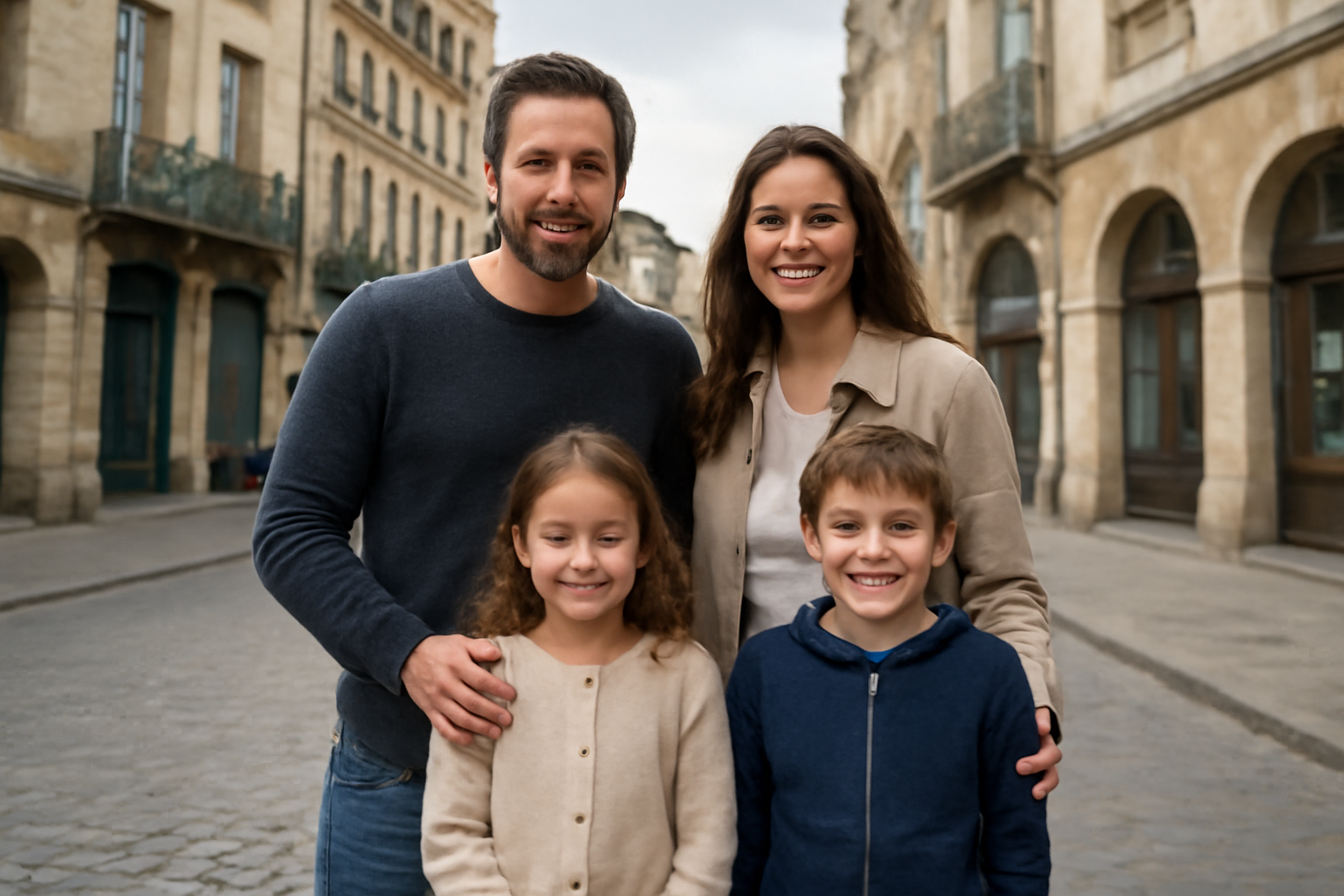 famille en centre-ville de Brive