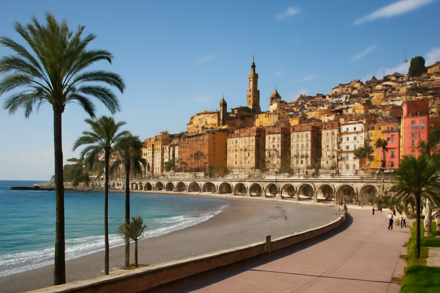 front de mer à Menton