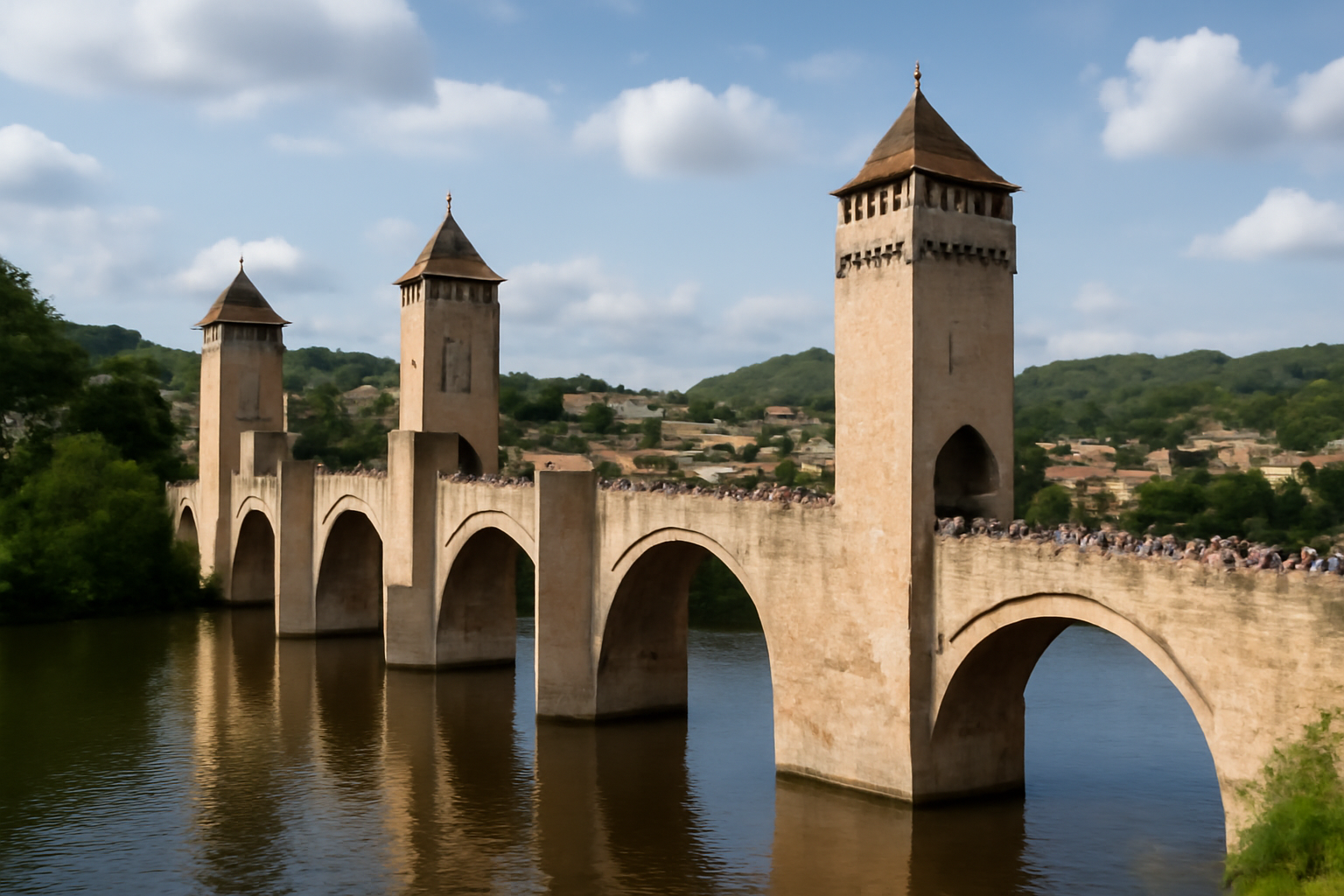 pont Valentré à Cahors animé